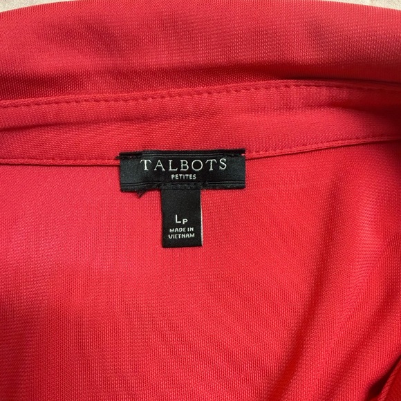 TALBOTS Vibrant Pink Classy Button Down Ruffled Long Sleeve Dress - Picture 4 of 5